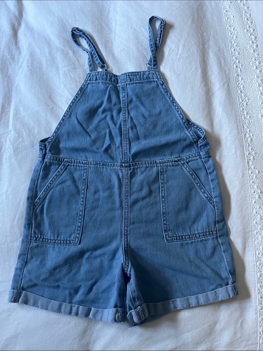 Cat & Jack Blue Shortalls with Adjustable Straps, Size Large (10/12)
